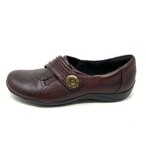 CLARKS Kessa Alcove Leather Loafer Burgundy